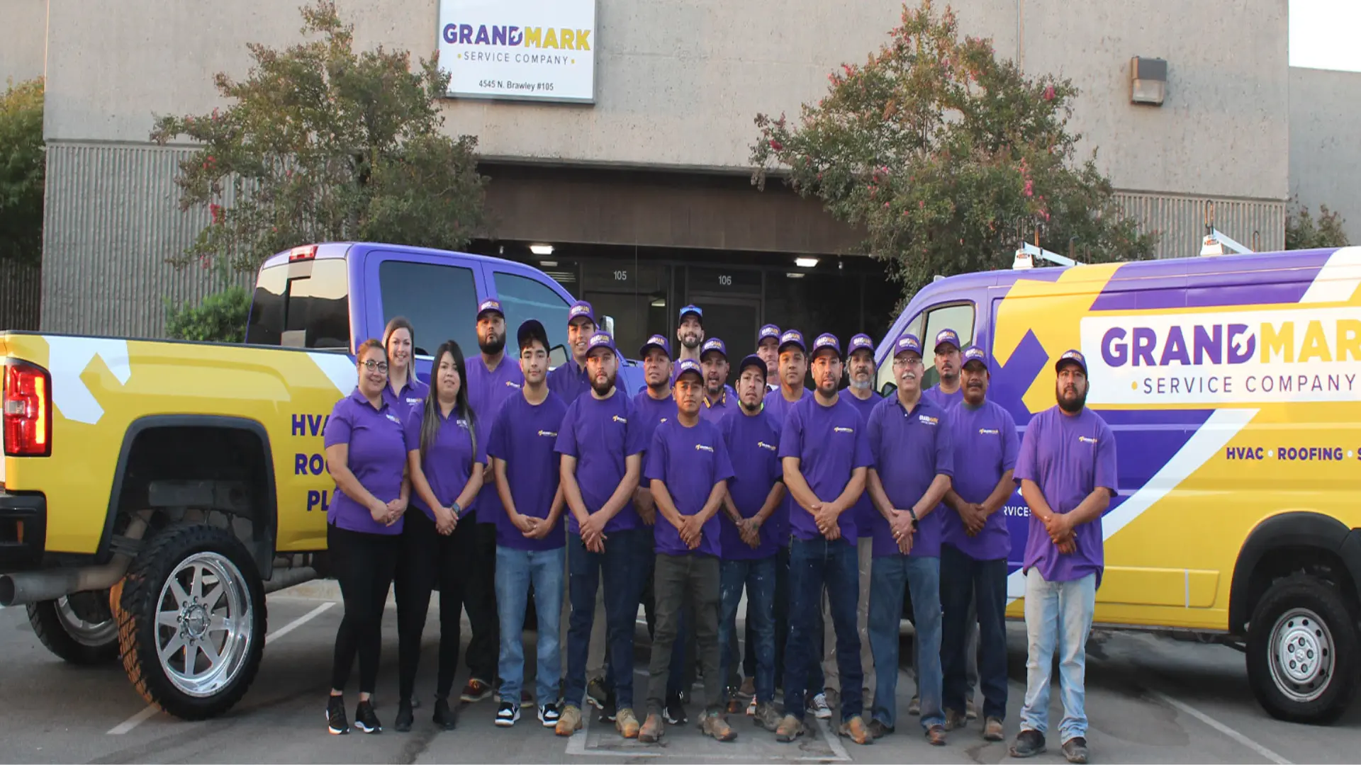 Grandmark Service Company roofing and air conditioning crew, Central California