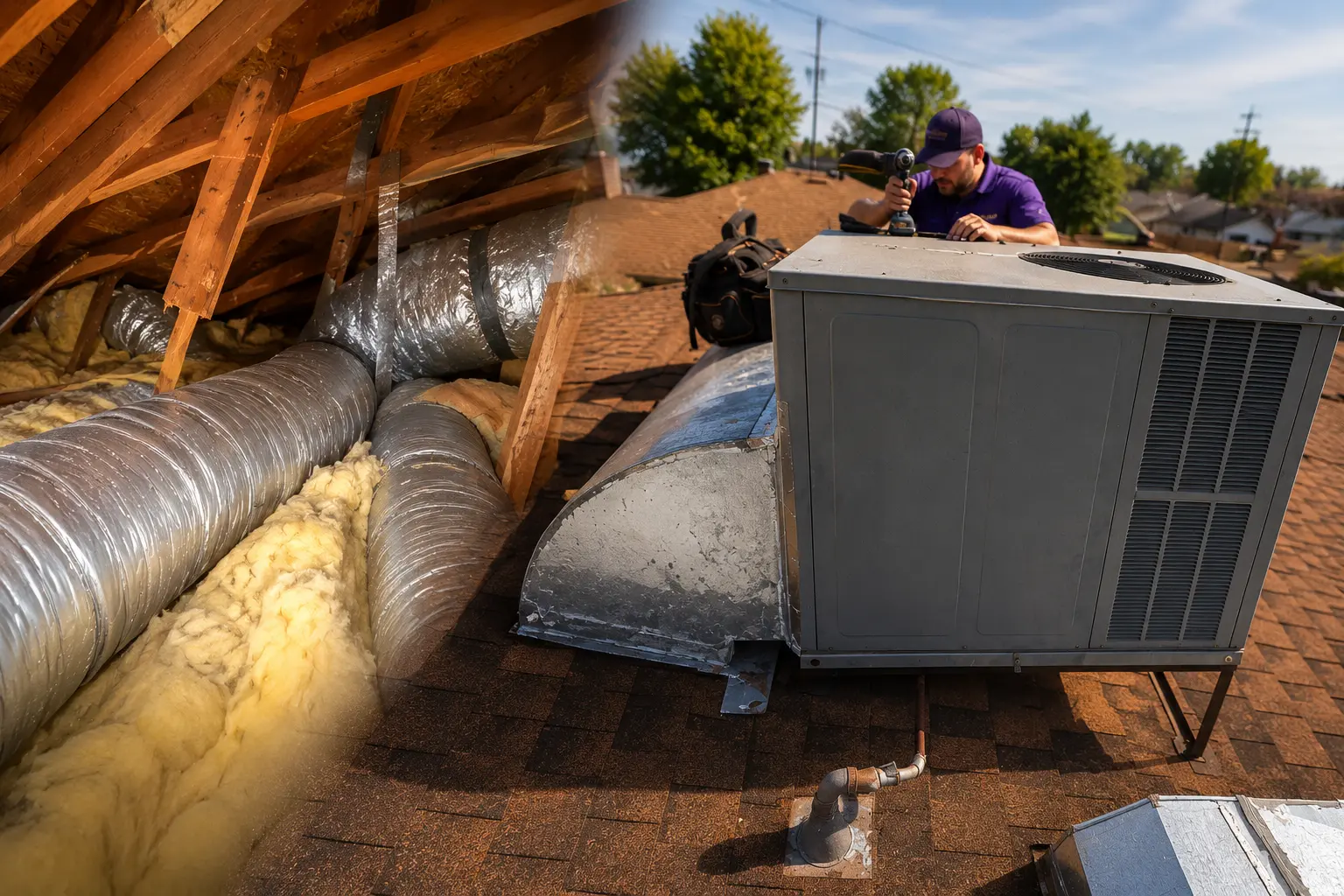 Roof and duct combo job, Fresno CA